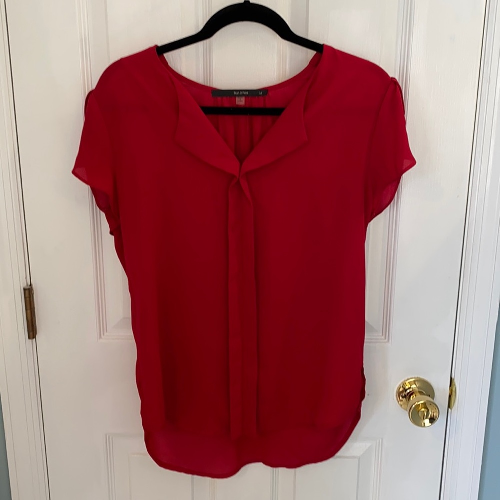 Red tulip sleeve blouse from Stitch Fix